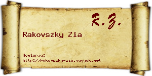 Rakovszky Zia névjegykártya